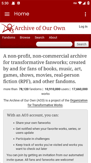 AO3档案首页